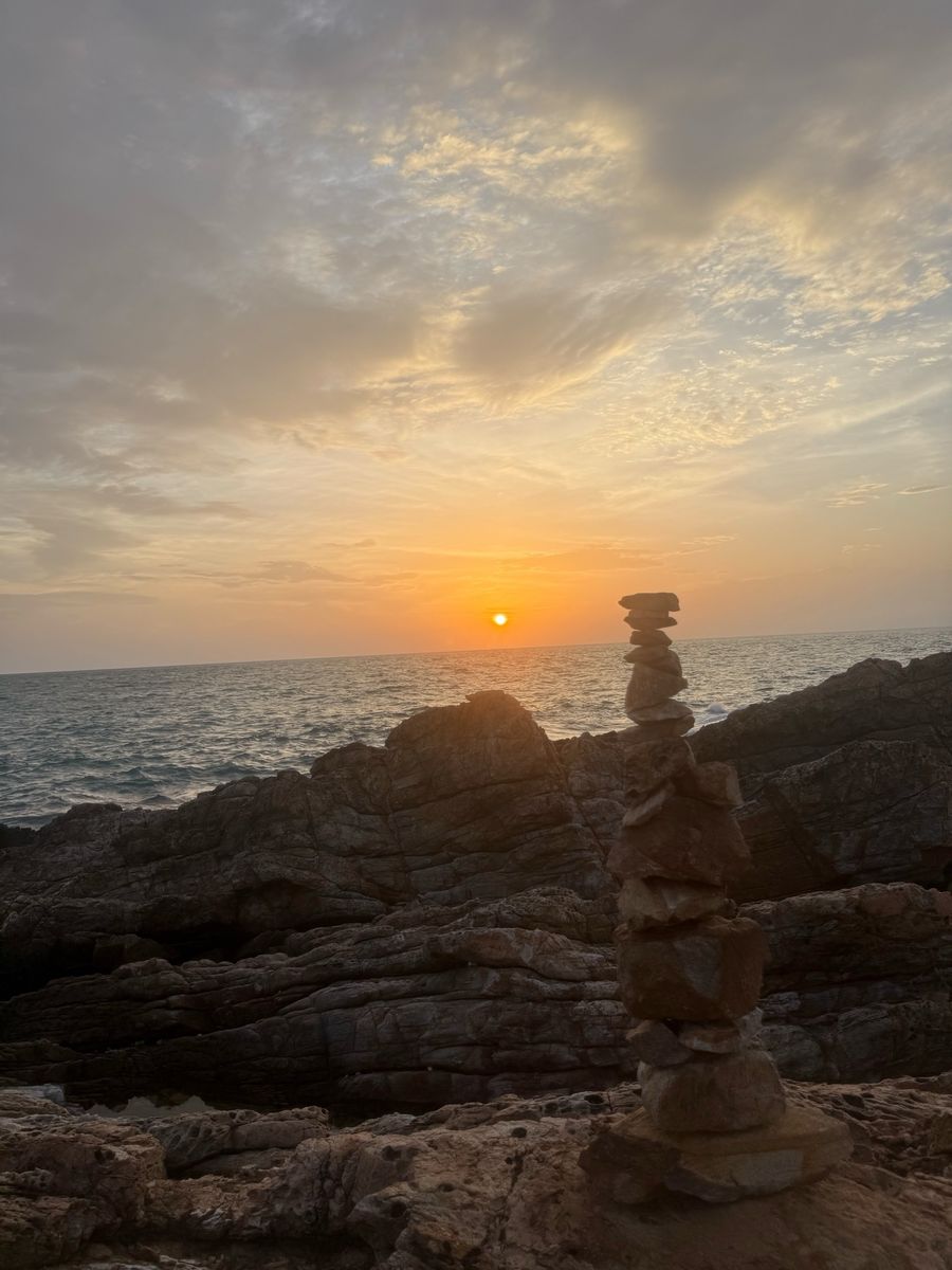 Cairn at sunset